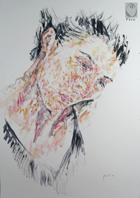 oil on paper - olio su carta di Piro